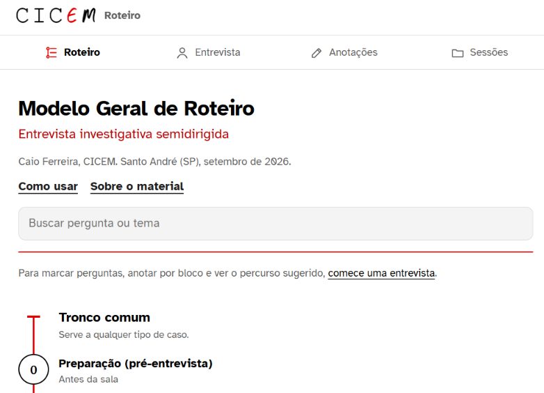 Guião Interativo de Entrevista Investigativa